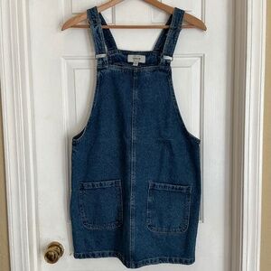 New look denim overalls dress.